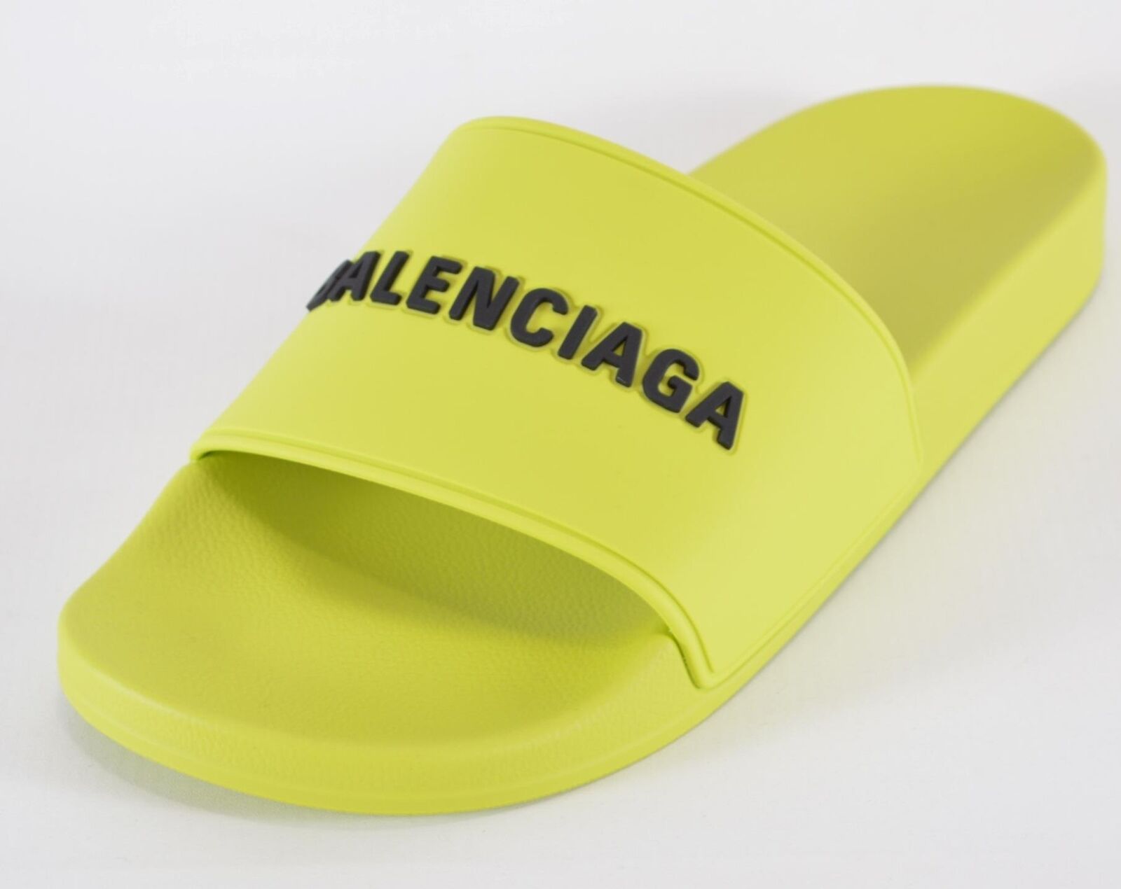 Spiller skak coping Optagelsesgebyr NEW Balenciaga Men&#039;s NEON GREEN Logo Pool Slides Sandals Shoes 8 U.S.  41 EU | eBay