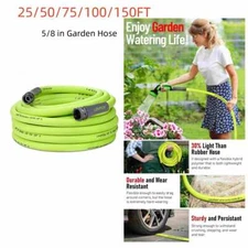 25/50/75/100/150FT Premium 5/8' Rubber Garden Hose Heavy Duty ZillaGreen