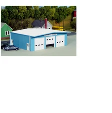 Blue Fire Station Kit HO 1:87 Scale Layout Diorama Building Pikestuff 19