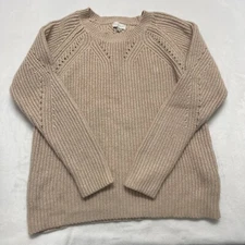 Lucky Brand Chunky Knit Sweater Womens XL Crew Neck Neutral Classic Beige