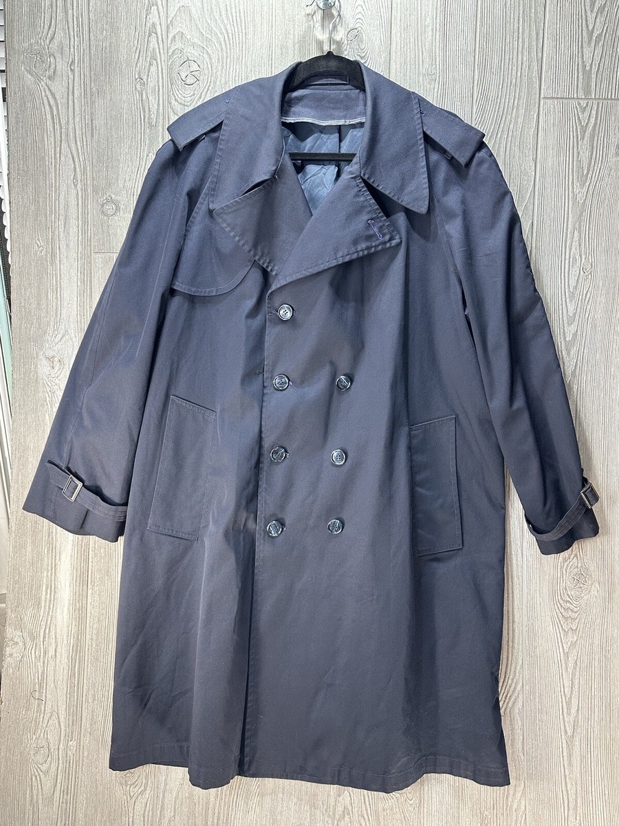 Vintage Made In The USA Rain Trenchcoat Jacket Navy Blue Vintage Made In The USA Rain Trenchcoat Jacket Navy Blue