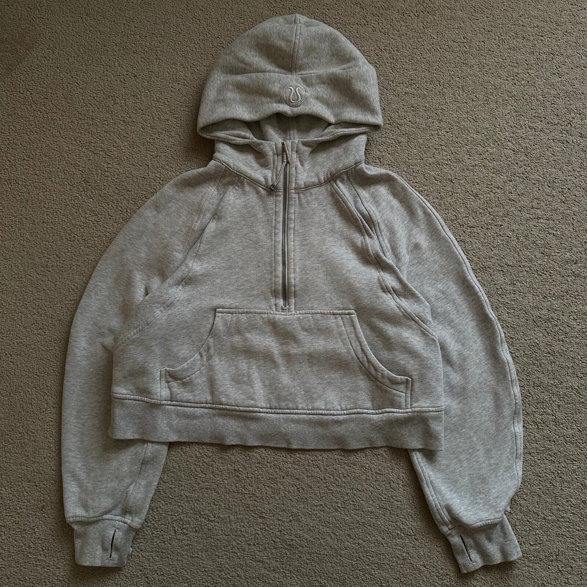 Lululemon LW3DUSS Scuba Oversized Half-Zip Hoodie in Grey | M/L | eBay
