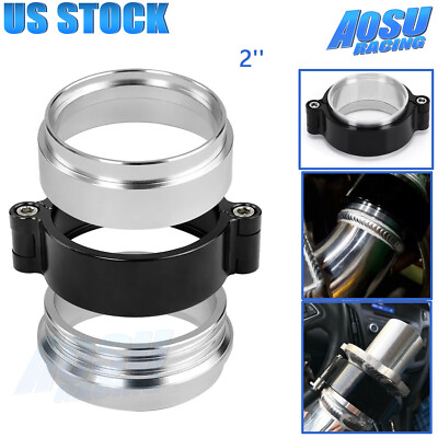 For Turbo Intercooler Pipe Aluminum HD 51mm 2'' Clamp Intake V-band + Flange New