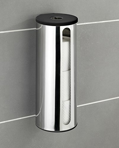 Wenko 23356100 Turbo-Loc stockeur carta WC Detroit, Acciaio Inox, (W4d)