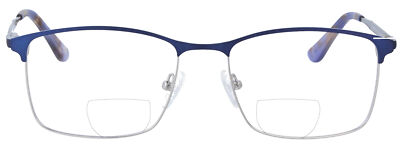 Bifokalbrille Daniela in Blau / Silber mit Sehstärke und Addition R/L gleich