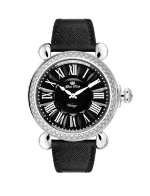 Glam Rock Unisex Vintage White Diamonds Bazel Watch Swiss Made GR28044DS 