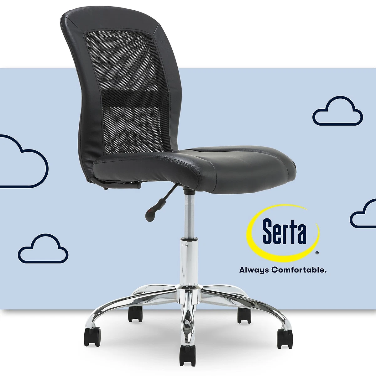 Armless ergonomic online desk chair