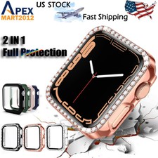 For Apple Watch Series 7 41/45mm Bling /Matte Hard Case Cover Screen Protector