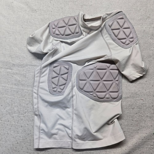 Adidas Padded Compression Shirt White Climacool Short Sleeve Boys M Medium - Picture 6 of 7