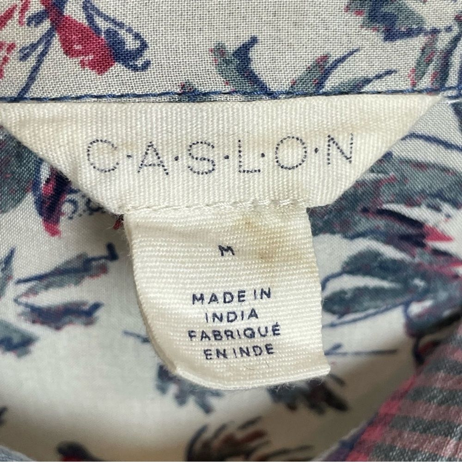 Caslon Blouse Button-Up Patchwork Style Gauzy Med… - image 7