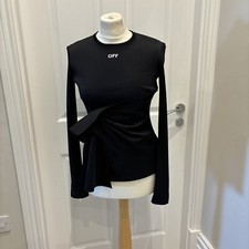 Off White Black Long Sleeve Top Small Virgil Abloh 