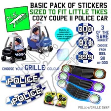 Replacement STICKERS to fit Little Tikes COZY COUPE II POLICE cop ride on car