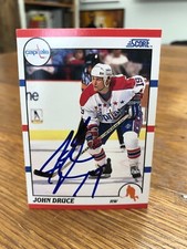 1990-91 SCORE #246 JOHN DRUCE SIGNED AUTOGRAPHED CARD