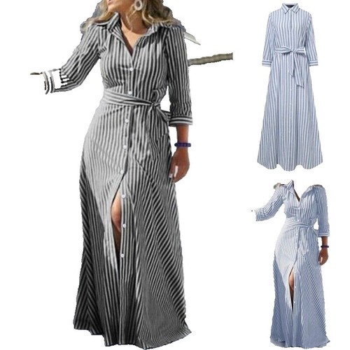 adicolor classics 3 stripes v neck maxi dress adidas originals Womens Adicolor Classics 3-Stripes V-Neck Maxi Dress  JE6146