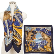 Hermes "Chasse Au Bois" Carre90 Silk100 Scarf Vintage Rare Cleaned