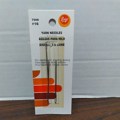 Vintage Boye Yarn or Heavy Thread Needles No 16 NEW Made in England - 7506