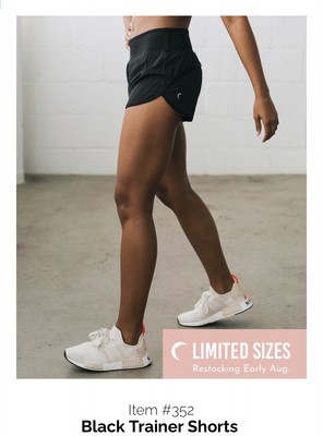 zyia black trainer shorts