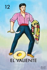 12 El Valiente The Brave One Loteria Card Mexican Bingo Lottery Poster 12x18