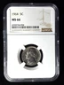 1964 jefferson nickel MS 66