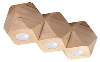 Deckenlampe 3-Flammig Holz L: 36 Cm H: 12 Cm Klein Deckenleuchte Wohnzimmer Flur
