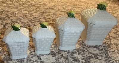 J. Wilfred Andrea by Sadek Portugal Lemon Top Basket Weave Set of 4 Canister Set