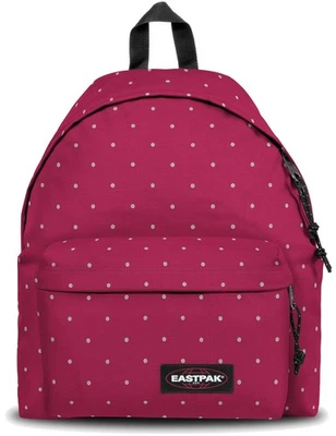 Eastpak Rucksack Schulrucksack Schule Uni Campus »Padded Pak'r« Dots Wine Silver