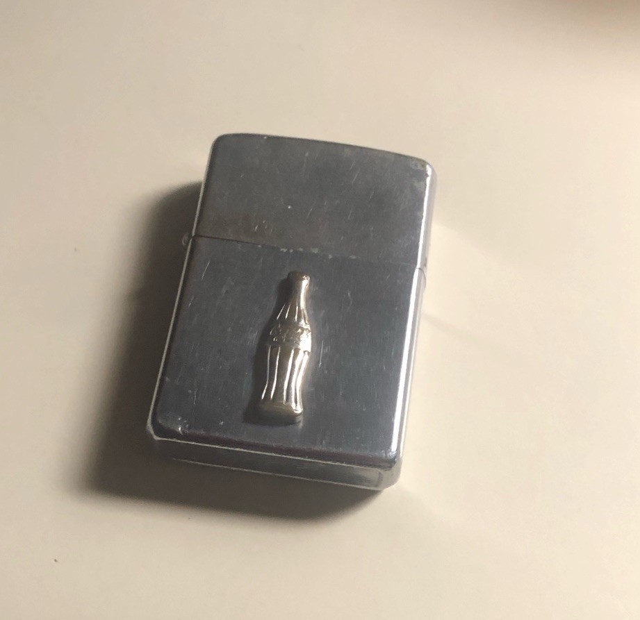 Vintage Zippo Lighter - 10k Gold Coca-Cola Bottle Emblem - No Box