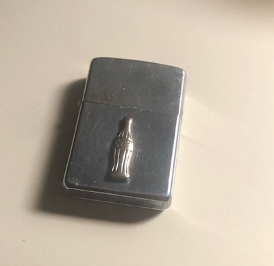 Vintage Zippo Lighter - 10k Gold Coca-Cola Bottle Emblem - No Box 