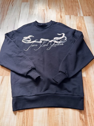 Jean Paul Gaultier, Vintage Jean Paul Gaultier Graphic Sweatshirt Black Unisex Size M/L Ribbon Logo