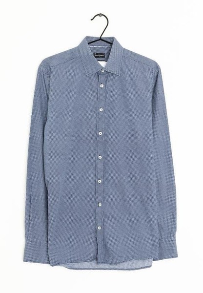 Men American Vintage Shirt Navy Cotton S