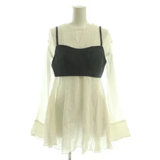 COCO DEAL 25SS Bustier Set Peplum Blouse Long Sleeve White Gray Women