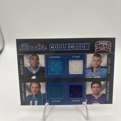 2011 Threads - CAM NEWTON Locker BLAINE GABBERT Ponder Rookie Quad Jersey /299