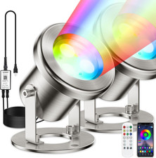 LED Pond Lights with APP Control, 6W SS316 Stainless Steel RGB Underwater Founta