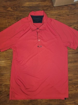 Oakley Regular Fit Short Sleeve Performance Polo Shirt (Men's Large) Red