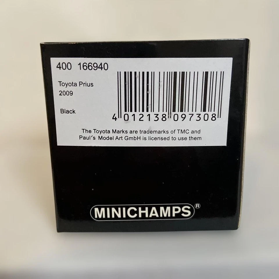 Minichamps 1/43 Toyota Prius 2009 Black Limited 1of750 Mini Car Licence Plate - Image 2 of 4