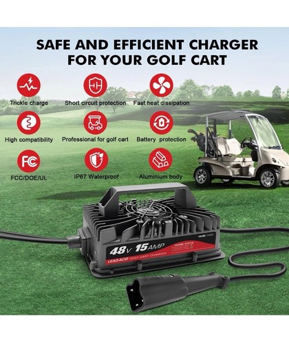 YILEIDE 15 Amp 48 Volt Golf Cart Battery Charger For Yamaha G29 Cart 3-Pin Plug - Bild 3 von 6