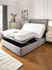 Talia King Adjustable Massage Bed Frame Grey | Remote Control | Storage Drawers