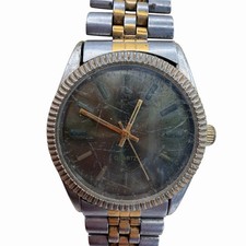 Vintage Womens Puritan Olive Dial Two Tone Band Watch PUR60480W