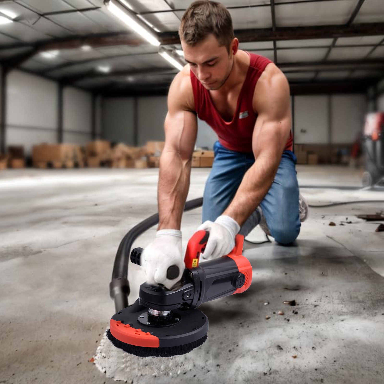 Concrete Grinder Industrial Floor Wall Polisher Edge Grinding Polishing Machine