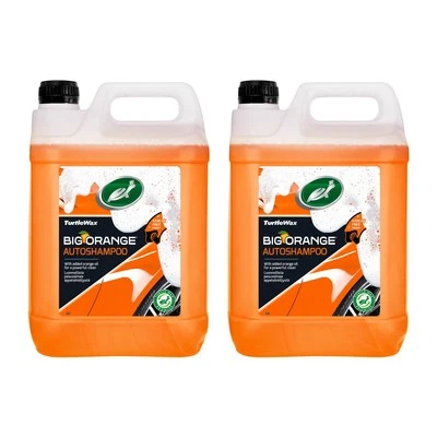 Turtle Wax Big Orange Car Shampoo Cleans with Streak-Free Finish 5 Litre 2-pack - Image 1 of 4