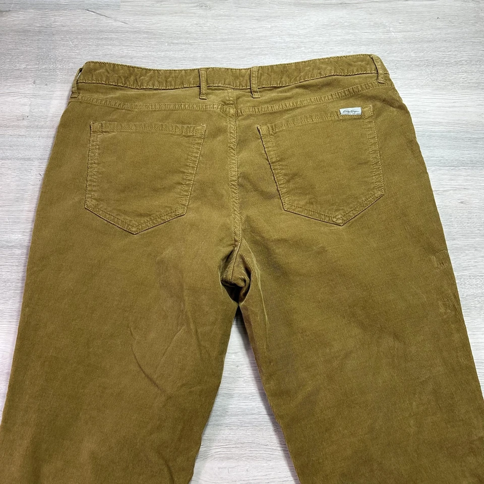 Eddie Bauer Pants Womens 14 Tall Brown Corduroy Boyfriend Slim Stretch Casual - Image 4 of 4
