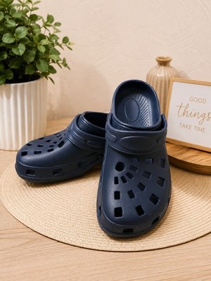 Foamwave Kids Navy Clogs Lightweight Slip-On Comfort Sandals Water Shoes Unisex