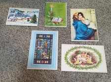 Lot Of 5 Unused Vintage Christmas Cards & Blank Envelopes Paramount Made In USA