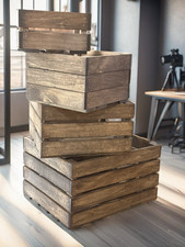 Handmade Rustic Nesting Wooden Crate Set   Perfect for weddings 