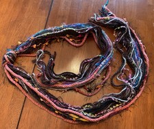 New Handmade 66 Long Scarf Multicolored Yarn Strands With A Single Knot
