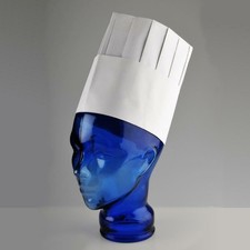Professional Tall Chef Hat Catering Pleated Food Prep Chef Kitchen Cooks Cap