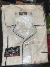 NOS Vintage Woodward Lothrop Men's Pajamas White Base With A rose pattern