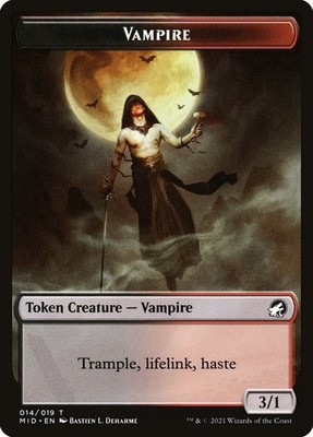 Vampire Token - #14 (Hungry for More) - Innistrad: Midnight Hunt - NM MTG