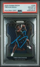 2020 Panini Prizm #335 Trevon Diggs signed card PSA 8 Auto 10