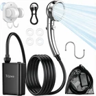 Portable Camping Shower Pump,Rechargeable with Adjustable Shower Head Outdoor